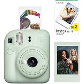 Instax mini 12 Green Camera-Frame and 20-Piece mini Movie Set
