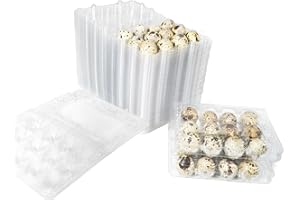 LANCARE Quail Egg Box - 50 pcs Durable Plastic Egg Box Made of High-Quality PET, 12 Grid- Reusable, Stackable & Secure