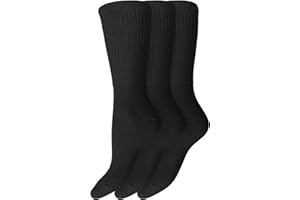 SOCKSMAD Ladies Non Elastic Diabetic Socks 4-8 Hand Linked Toe Seam 80% Cotton Soft Extra Wide Top Grip (Pack of 3) (4-8, Assorted)