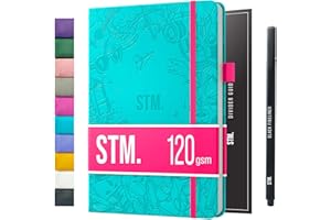 Scribbles That Matter Bullet Dotted Journal a5 + Bolígrafo gratis! - Su cuaderno de puntos de 120 g/m², papel grueso a prueba de sangrado con 200 páginas para el trabajo (5,75 x 8,5), Agua