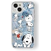 Multitronic iPhone 15 Uyumlu Snoopy Kolaj Tasarım Baskılı Şeffaf Kılıf, space15i257
