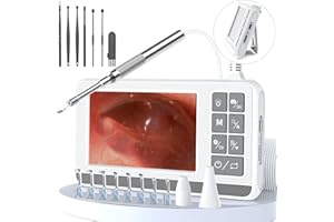 VITCOCO Otoscope Ear Camera, Visual Ear Cleaner with 4.3-inch Screen, Ear Wax Removal Tool Kit with Camera, 3.9mm Waterproof Ear Wax Remover with 6 Lights