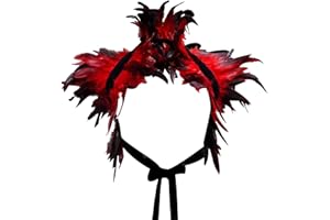 keland Victorian reale natürliche Feder Shrug Schal Schulterumhang Cape Gothic Kragen Halloween-Kostüm