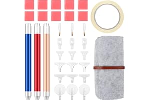 Haisheng Diamond Painting Accessoires, Diamond Painting Kit avec 3 Stylo Diamond Painting, Point Stylo Rapide, Colle, Trousse de Stylo, Rouleau de Diamond pour DIY Artisanat