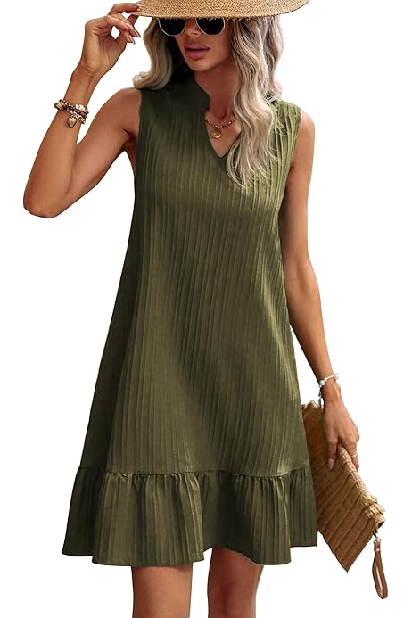 ONLY Damen Musselin Kleid ONLThyra V-Neck Sommerkleid mit Volants 