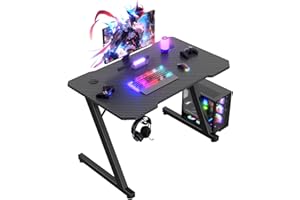 JUMMICO Scrivania Gaming 80 x 52 cm, Tavolo Gaming Ergonomica, Scrivania per Computer Postazione Gamer con Piano del Tavolo in Fibra di Carbonio Adatto Sia per i Giocatori Che per l'uso in Ufficio.
