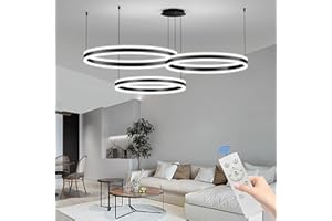 Mikeru 40+60+80cm Tavolo Da Pranzo Luci a Sospensione, Dimmerabile 10% al 100% Luce a Sospensione Moderna 3000k/4500k/6500k Doppia Parte Superiore E Inferiore Illuminata Luci a Sospensione LED