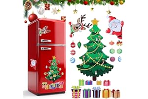 MAGICLULU Christmas Fridge Magnets Stickers Christmas Refrigerator Magnetic Stickers Santa Claus Xmas Tree Fridge Decor
