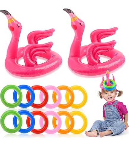 Jeu De Lancer D’anneaux Renne Gonflable – 14 Pièces – Cornes Et Anneaux – Fête De Noël, Jeu En Famille, Intérieur/extérieur