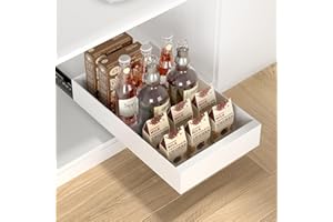Zanfqvo Cajón Telescópico y Deslizante Para Armario de Cocina, Ampliable Para Alacena, Organizador de Armario Extraíble-25 cm x 42 cm x 7 cm