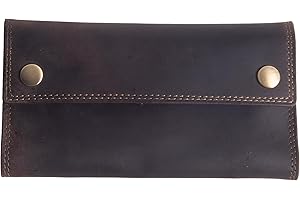 ANDERS Tabaktasche Druckknöpfe mit Gravur I Lederdesign Germany (Braun-Vintage)