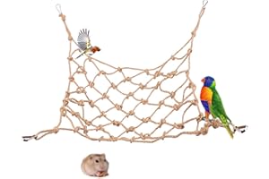 Hayaww Posatoi Per Uccelli Rete Da Arrampicata Per Pappagalli Posatoi Per Pappagalli Reti In Corda Di Cotone Per Uccelli Amache Rettili Per Piccoli Animali Domestici Come Pappagalli, Uccelli, Criceti