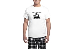 CafePress This Is How I Roll Train Men's Light Pajamas Men's Novelty Cotton Pyjama Set, Comfortable PJ Sleepwear