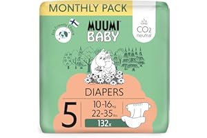 ‎DELIPAP Muumi Baby Öko Windeln Größe 5, 10-16 kg 132 Stück Monatsbox, Weiche Premium Windeln | Weich und hautfreundlich, Atmungsaktiv, Saugfähig, Keine unnötigen Chemikalien |