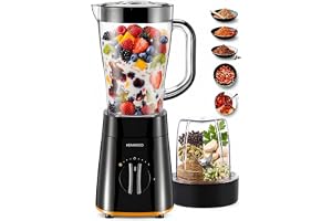 KENWOOD 500W Smoothie Blender 1.5L with Grinder Mill – Ice Crush Function, Multi-Purpose Smoothie Maker, Durable Blades, High Performance, Easy Cleaning, Model BLP19.150BK, Black 1.5 L 500 W BLP19.150