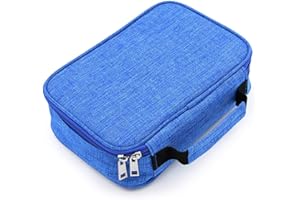 SUMNACON Nouveau Style 72 Trousse de Crayon Scolaire, Multi-Fonctions et 3 Couches Démontables, Sangle et Grande Capacité, Pratique et Solide (Bleu)