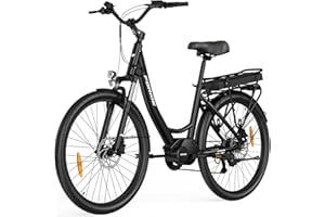 Bicicleta Eléctrica,Foride Urbano 1/2, Bicicleta de Asistencia Eléctrica de 26 Pulgadas con Motor Central de 36 V, 13 Ah y 250 W, Bicicleta de Montaña Eléctrica para Hombre y Mujer, Autonomía de 100KM
