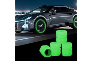 VBGURR Lot de 4 bouchons de valve lumineux pour voiture, universels, fluorescents, bouchons de valve de pneu de vélo, en plastique ABS, lumineux, pour vélo, moto, bouchon de valve de pneu de voiture (vert)