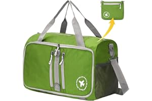 BAGZY Bolsa de Viaje 40x20x25 Ryanair Plegable Maleta de Nano Viaje Maletas de Viaje Cabina Bolsa de Viaje Neceser Viaje Bolsa de Hombro de Gimnasio Bolsa Deportiva Mano (Verde)