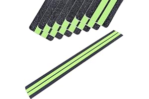 ONTWIE Nastro Anti Scivolo/Glow-in-dark da 5 x 60 cm – Premium 15 Strisce Pretagliate, Impugnatura Adesiva Antiscivolo a 80 Grana e Previene il Rischio di Scale o Altre Esigenze di Sicurezza (15 pezzi)