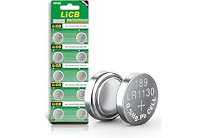 LiCB 10 PCS LR1130 AG10 SR1130 LR54 Battery 1.5V Button Coin Cell Batteries,Used in Many Small Electronics, Watch, Calculators, Toys