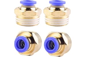 ANGEEK 4 Stück 8mm 1/2′′ PT Außengewinde gerade Push to Connect Fittings Einsteckschlauch Pneumatik Schnellverbinder