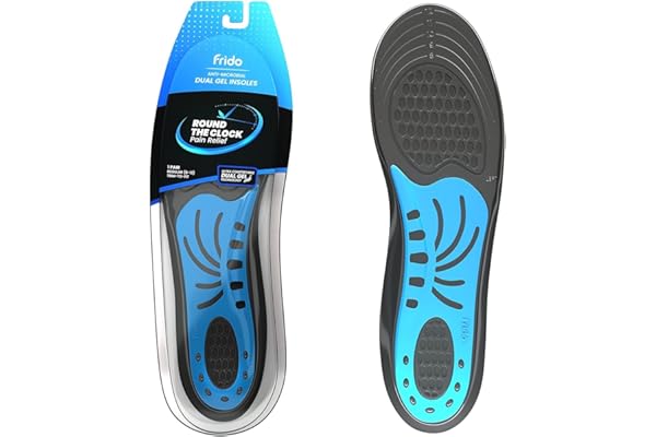Frido Dual Gel Heavy Duty Trimmable Insoles For Loose Shoes or Replacing Existing Insoles Thick Shoe Inserts Extra Comfort and Support Proudly Made in India (Size 8-13 UK) - Pack of 1 Pair