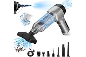 BROVAMO Odkurzacza Ręcznego Akumulator, Odkurzacz Samochodowy 15000 Pa Mocny, Przenośny Mini Odkurzacz Ręczny Bezprzewodowy Odkurzacz Ręczny, Odkurzacz Ręczny Typu C do Ladowania do Samochodu Dom Kuchnia Biur