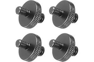 PATIKIL 4Pack Mikrofonstativ Adapter M5 Stecker an 1/4 Stecker Gewinde Stativ Schraube Adapter Doppelseiten Kamera Schraube für Mikrofon Stativständer Schwarz