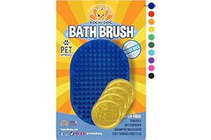 BODHI DOG NEW Grooming Pet Shampoo Brush | Soothing Massage Rubber Bristles Curry Comb for Dogs & Cats Washing | Professional Quality