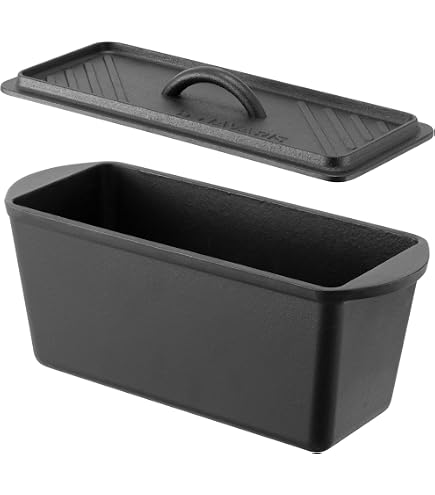Stampo Per Pane In Ghisa Con Coperchio – Teglia 2 In 1 Per Pane A Lievitazione Naturale, Cottura Croccante, 22,86 X 12,7 Cm