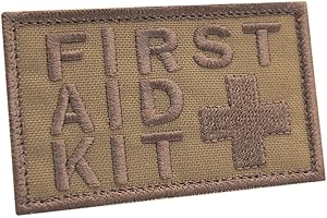 2AFTER1 Coyote First Aid Kit 2x3.25 IFAK Medic Med Trauma Paramedic Morale Touch Fastener Patch