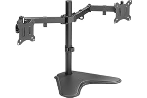 AMER MOUNTS Amer Dual LED LCD Monitor Free-Standing Desk Stand for 2 Screens up to 32 inches Heavy-Duty Fully Adjustable Arms with Max VESA 100x100mm (2EZSTAND)