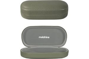 molshine Hard Shell Leather Sunglasses Case,Classic Large Glasses Case for Women Men,Sunglass Eyeglasses