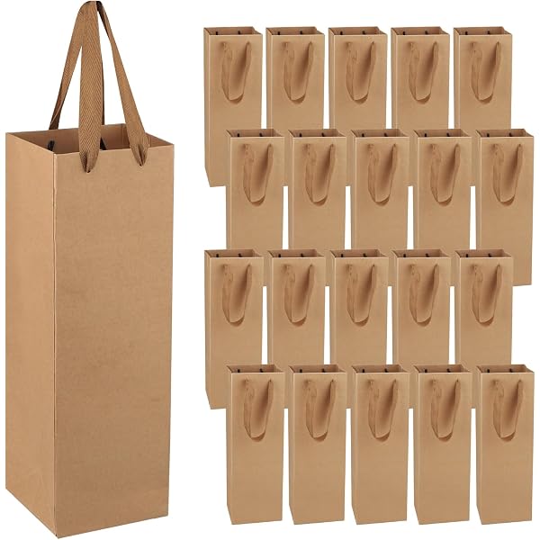 12 Sacchetti Regalo Per Bottiglie Di Vino E Champagne In Carta Spessa – Nero 35x11 Cm