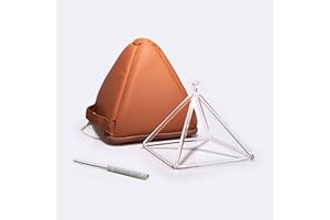 TOPFUND Crystal Singing Pyramid 8 inch with Artificial Leather Carrying Case and Quartz Suede Striker