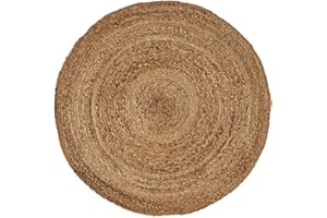 LOLAhome Alfombra Redonda Trenzada de Yute Natural de Ø 100 cm