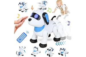 Joellfuner Perro Robot para Niños, Robot Teledirigido Programable Música Dance, Juguetes Interactivos Inteligentes, Regalos Creativos para Niños y Niñas 3-12 Años