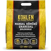 KOHLEN Naturholz 3 KG Doğal Meşe BBQ Mangal K&ouml;m&uuml;r&uuml; | Temiz Dolum | Net Kilo Garantisi | &Ouml;zel FB Paket