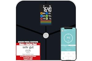 Fitleap Körperfettwaage mit Körperfettanalyse, digitale Bluetooth Personenwaage mit App-Funktion, Waage mit Körperzusammensetzungsfunktion