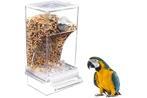 TUMOTSIT Stacja do zawieszania karmników dla ptaków, automatyczny poid?o do karmnika dla papug, akrylowy pojemnik na karm?, akcesoria do klatek dla ma?ych i ?rednich papug nimfy nieroz??czki
