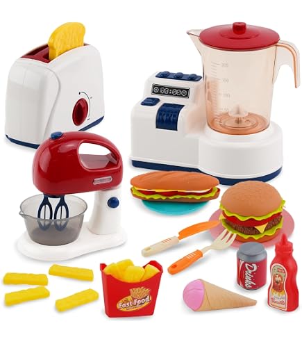 Cuisine Jouet Enfant - Machine à Café, Mixeur, Grille-Pain Avec Sons Et Lumières - Jeu D'imitation 3-8 Ans