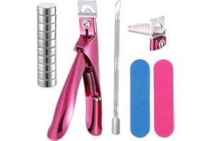 LIQWEI Nagelknipser Set, Tipcutter mit Magnete Nagelfeile Stahl Push, Knipser & Schneider für Kunstnägel Nail Clipper für Künstliche Nägel für Kunstnägel Gelnägel Acrylnägel Fingernägel Falsche Nägel