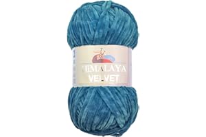 Strickfein Himalaya Velvet Wolle - 100% Micro-Polyester, 100g / 120m, Stärke 6 Super Bulky, Nadeln 8mm, Ideal für Pullover, Schals, Mützen & Heimtextilien (Petrol)