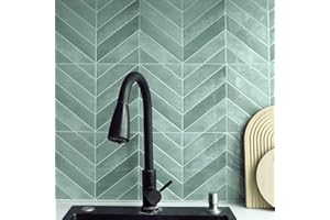 Alwayspon 10 Sheets 3D Vinyl Wall Tile Stickers Self Adhesive Waterproof Splash Guard Self Adhesive Waterproof Kitchen Bathroom Wall Tile Stickers 11.4 x 9 Inch Green