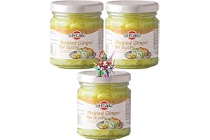 THE GREAT CANADIAN TEA Yoaxia ® – Pack of 3 – [3 x 190 g / 110 g ATG] Miyata Pickled Ginger for Sushi / Pickled Ginger Slices + a Small Lucky Pendant Free