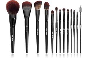 ‎JESSUP Jessup Professionelles Make-up-Pinsel-Set, 13-teilig, Foundation, vegan, für Konturen, Blush, Highlights, Lidschatten, Concealer, Spoolie, Eyeliner, Pinsel, Schwarz, T300