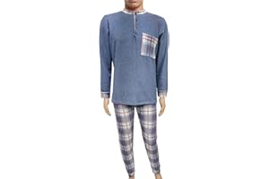 CRV PAJAMAS AND SOCKS CRAVANA Pigiama Uomo Invernale Punto Milano (Simile al Pile) Prodotto Artigianale Prodotto in Italia con Tessuti Pregiati Italiani. Tutto Made in Italy