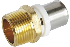 SOMATHERM FOR YOU - Raccordo diritto maschio della piegatura del tubo multistrato Ø20 - Maschio 20/27 (3/4 '') Per collegare un tubo multistrato di diametro Ø20