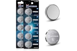 Kitosun Batterien Knopfzellen CR2025 3V - Lithium Coin 3-Volt 2025 Knopf Batterie Ersatz für elektronische Kleingeräte Autoschlüssel Fernbedienungen LED Kerzenlicht Waagen medizinischen Geräten